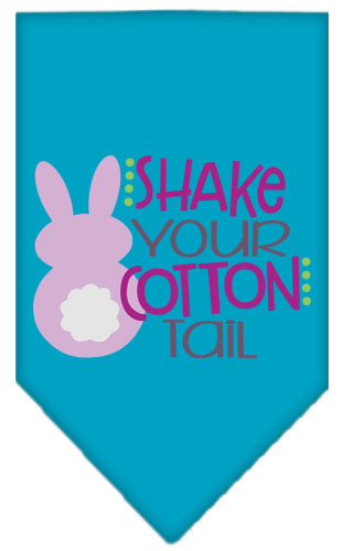 Shake Your Cotton Tail Screen Print Pet Bandana Turquoise Small